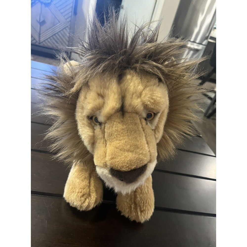 FAO Realistic African Lion Plush 2015 Toys R US Stuffed Animal 26” Brown Toy EUC